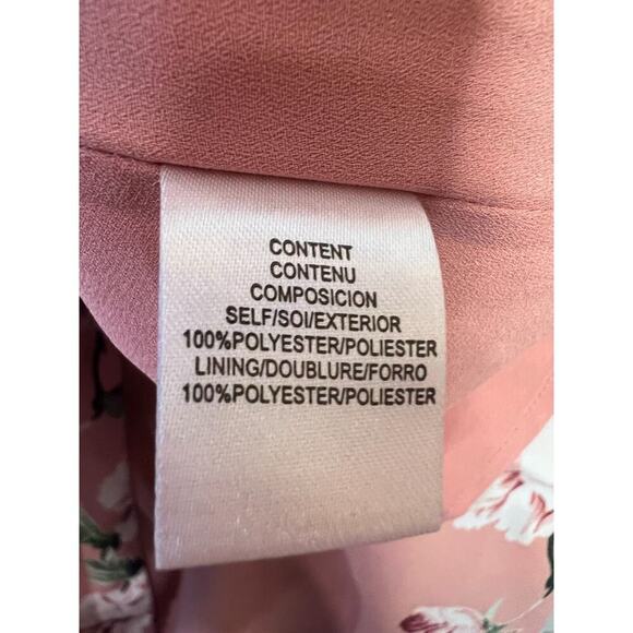 Charles Henry Pink Floral Faux Wrap Dress Women’s Size Medium A Line - Picture 4 of 6